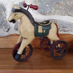 Vintage Wooden Horse on Wheels